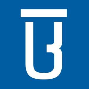 White Logo - Blue Background